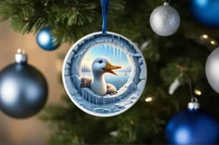 Icy Wall Duck Digital Painting Sublimation PNG Product Image 4