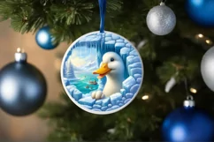 Icy Wall Duck Painting Sublimation PNG Product Image 4