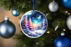 Round Melting Winter Scene Class Ball Ornament PNG Product Image 4