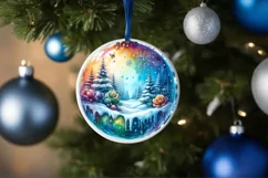 Round Melting Winter Scene Class Ball Ornament PNG Product Image 4