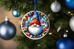 Melting Winter Gnome Round Ornament Sublimation PNG Product Image 4