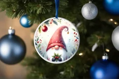 Colorful Gnome Christmas Ornament PNG Product Image 1