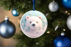 Polar Bear Christmas Ornament PNG Product Image 1