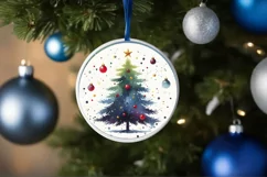 Colorful Tree Christmas Ornament PNG Product Image 4