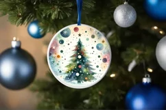 Colorful Tree Christmas Ornament PNG Product Image 4