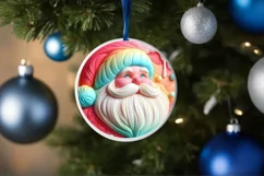 BELIEVE 3D Santa Christmas Ornament Sublimation PNG Product Image 4