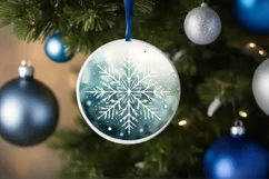 Colorful Snowflake Christmas Ornament PNG Product Image 4