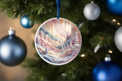 Winter Scene Christmas Ornament PNG Product Image 4