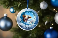 Icy Wall Cow Digital Painting Sublimation PNG Product Image 4