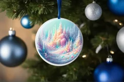 Pastel Molten Candy Winter Scene PNG Product Image 4