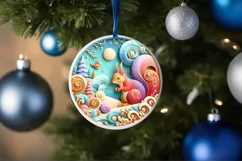 Round Christmas Ornament Sublimation|Clipart Product Image 3