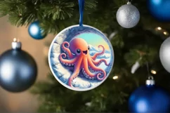 Snow Wall Octopus Digital Painting Sublimation PNG Product Image 4