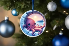 Snow Octopus Wall Painting Sublimation PNG Product Image 4