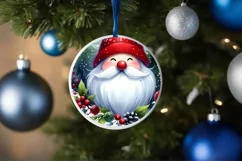Round Christmas Gnome Ornament PNG Product Image 4