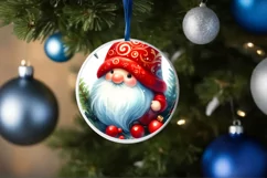 Round Christmas Gnome Ornament PNG Product Image 4