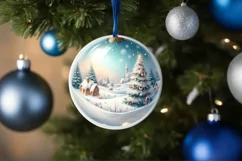 Round Melting Winter Scene with Candies Ornament PNG Product Image 4