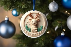 Christmass Deer Depth Melting Round Ornament Christmas PNG Product Image 4