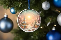 Christmass Scene Digital Painting Christmas Ornament Product Image 1