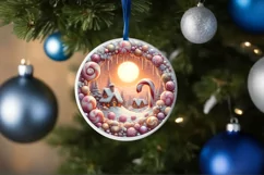 Christmass Scene Digital Painting Christmas Ornament Product Image 4