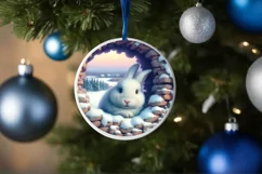 Snow Rabbit Wall Painting Sublimation PNG Product Image 1