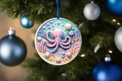 Round Christmas Ornament Sublimation|Clipart Product Image 3
