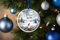 Winter Scene Believe in Santa Round Ornament Sublimation PNG Product Image 4