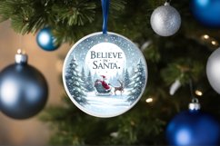 Winter Scene Believe in Santa Round Ornament Sublimation PNG Product Image 4