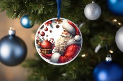 Santa Round Ornament Sublimation PNG Product Image 4