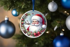 Santa Round Ornament Sublimation PNG Product Image 4