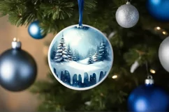Round Melting Winter Scene Class Ball Ornament PNG Product Image 4