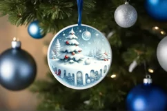 Round Melting Winter Scene Class Ball Ornament PNG Product Image 4