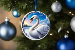 Snow Swan Wall Painting Sublimation PNG Product Image 4