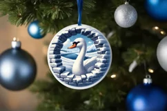 Snow Swan Wall Painting Sublimation PNG Product Image 4