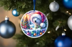 Round Melting Winter Scene with Polar Bear Ornament PNG Product Image 4