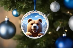Snow Bear Wall Painting Sublimation PNG Product Image 4
