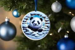 Snow Panda Wall Painting Sublimation PNG Product Image 4