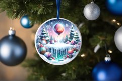 3D Round Christmas Ornament Sublimation PNG Product Image 1