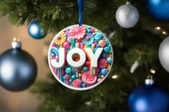 Pastel 3D Martzipan Joy Ornament Sublimation PNG Product Image 1