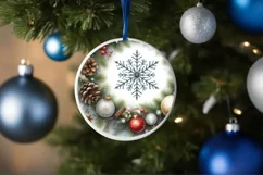 Snowflake Christmas Scene Sublimation PNG Product Image 1