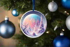 Christmas Candy Scene Round Ornament PNG Product Image 4