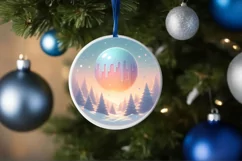 Christmas Candy Scene Round Ornament PNG Product Image 1