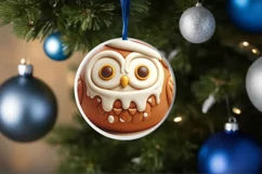 Owl Christmas Ornament PNG Product Image 1