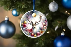 Reindeer Christmas Ornament PNG Product Image 4