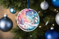 Winter Scene Round Ornament Sublimation PNG Product Image 4