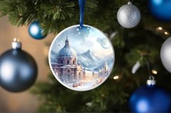 Winter Scene with Spain Round Ornament Sublimation PNG Product Image 4