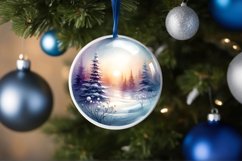 Winter Scene with Spain Round Ornament Sublimation PNG Product Image 4