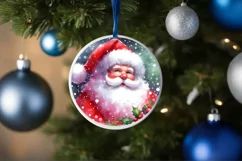Christmas Santa Round Ornament PNG Product Image 4