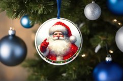 Santa Christmas Round Ornament Sublimation PNG Product Image 4