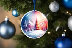 Watercolor Winter Scene Champagne PNG Product Image 4