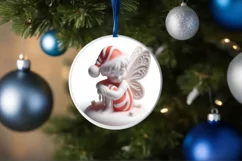 Melting Winter Fairy Round Ornament Sublimation PNG Product Image 1
